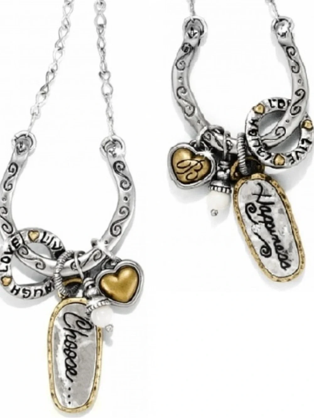 Brighton Art & Soul necklace featuring mixed-metal horseshoe pendant/charms.